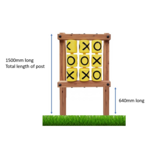Sensory play panel 1.5m Tic Tac Toe with Timber Frame