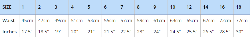 Girls shorts and leggings sizes