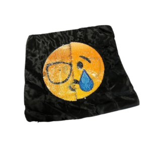 sad face sequin weighted cushion- 3kg