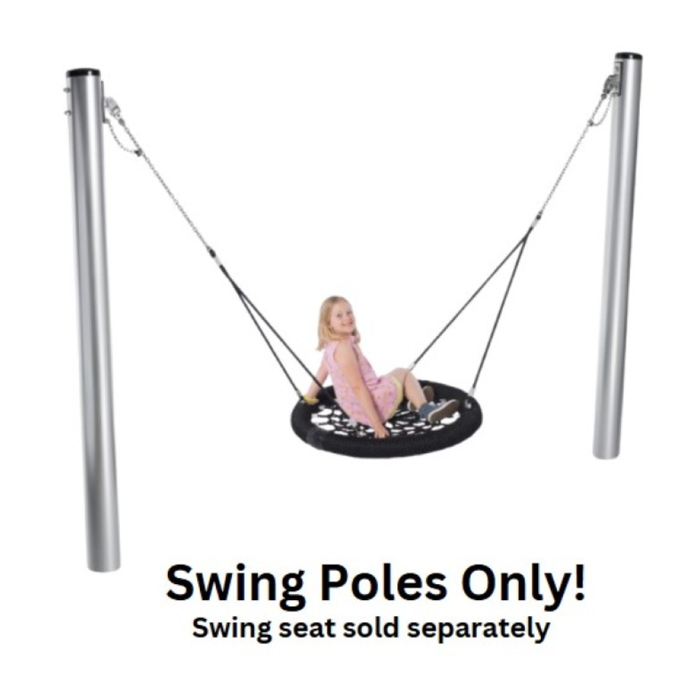 Steel Post Set With Hooks Inground for Birds Nest Swing
