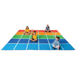 Fun colour blocks rug - 30 squares
