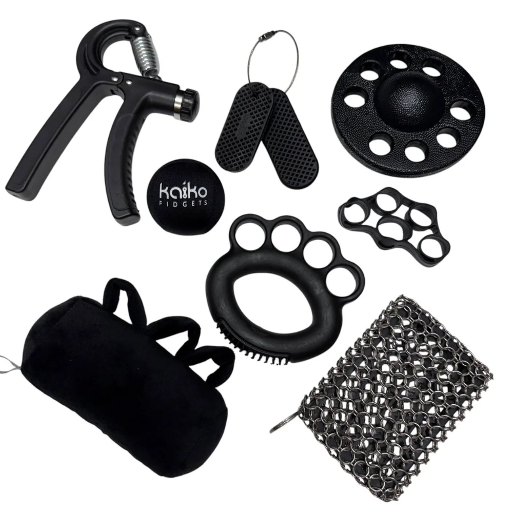 School Classroom Fidget Kit - 8 Tools in a Black Hard Case