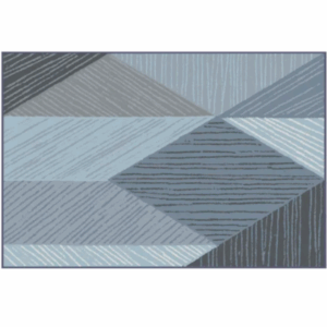 Blue Geometric Rug - 274 (L) x 183 (W) cm
