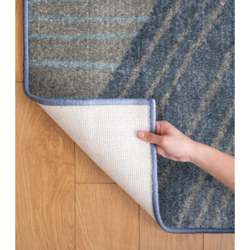 Blue Geometric Rug - 274 (L) x 183 (W) cm - Image 3