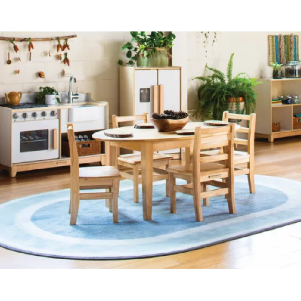 Blue Oval Rug - flexible school classroom furniture