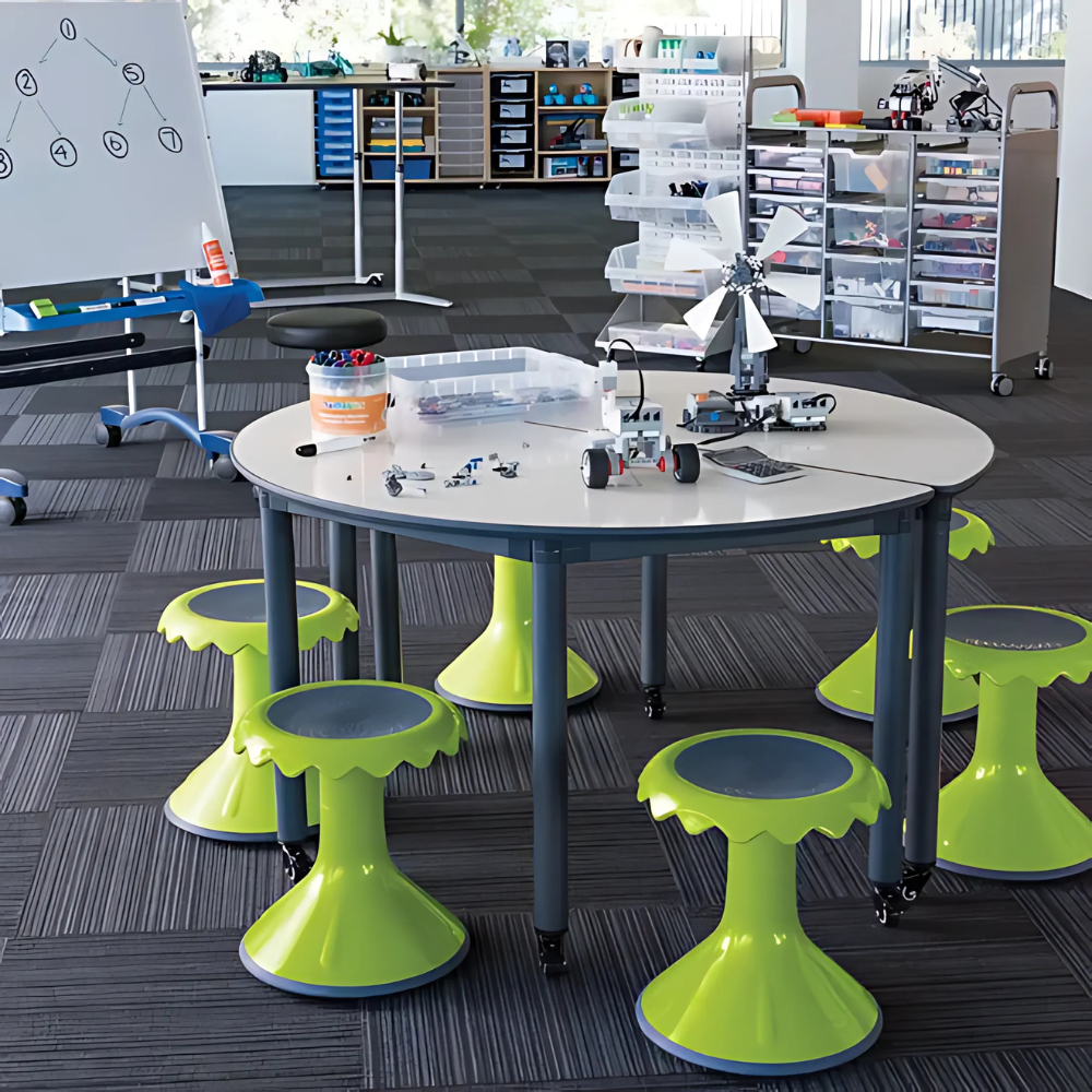 Flexible learning furniture-Ergerite Flexi Stool - Lime Green - 37 cm Seat Height