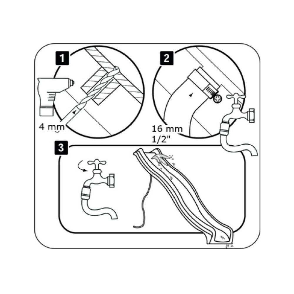 1.2m high slide ‘reX’ and ladder free standing kit with water feature - WHITE-3