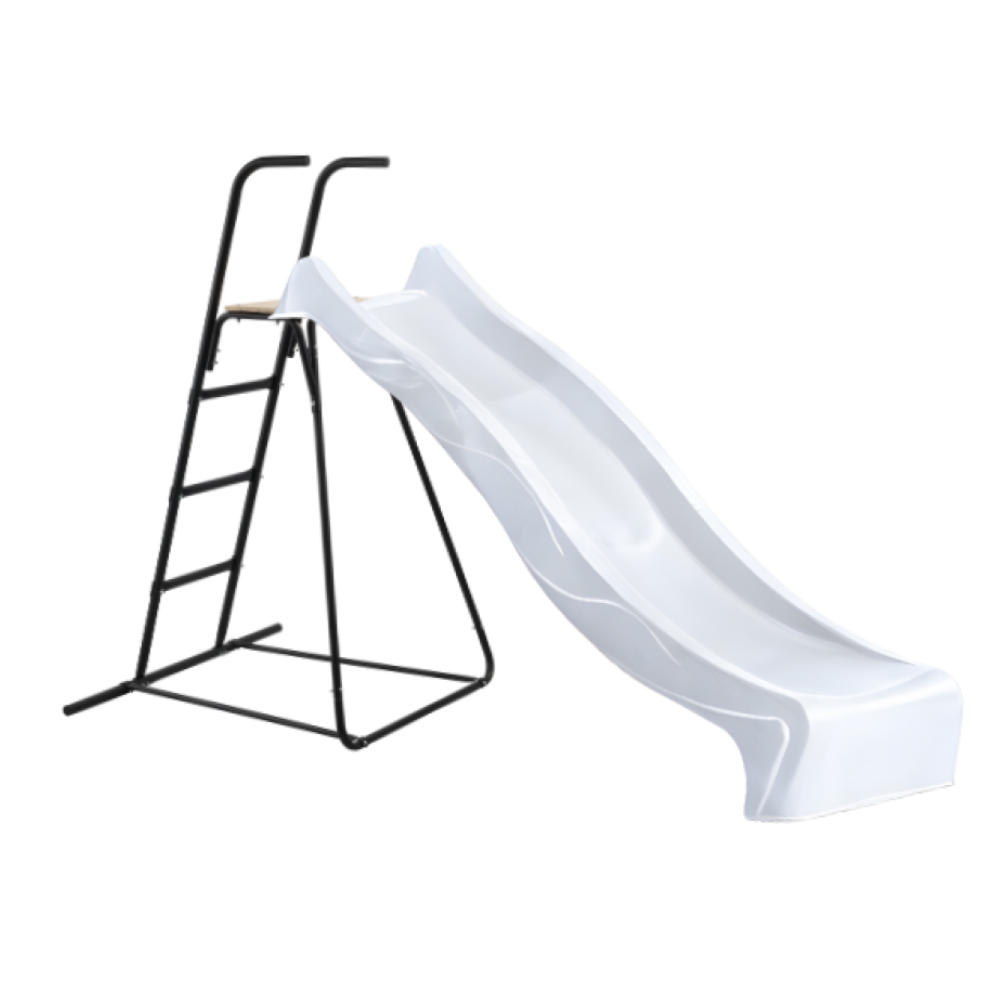 1.2m high slide ‘reX’ and ladder free standing kit with water feature - WHITE