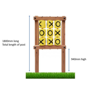 Sensory play panel 1.8m Tic Tac Toe with Timber Frame